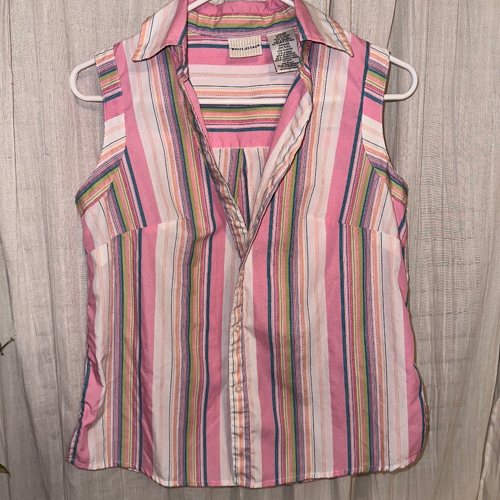 Sleeveless collar Blouse